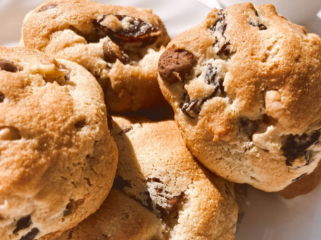 In the Kitchen: Almond Flour Raisin Walnut Cookies with Dark Chocolate Chips