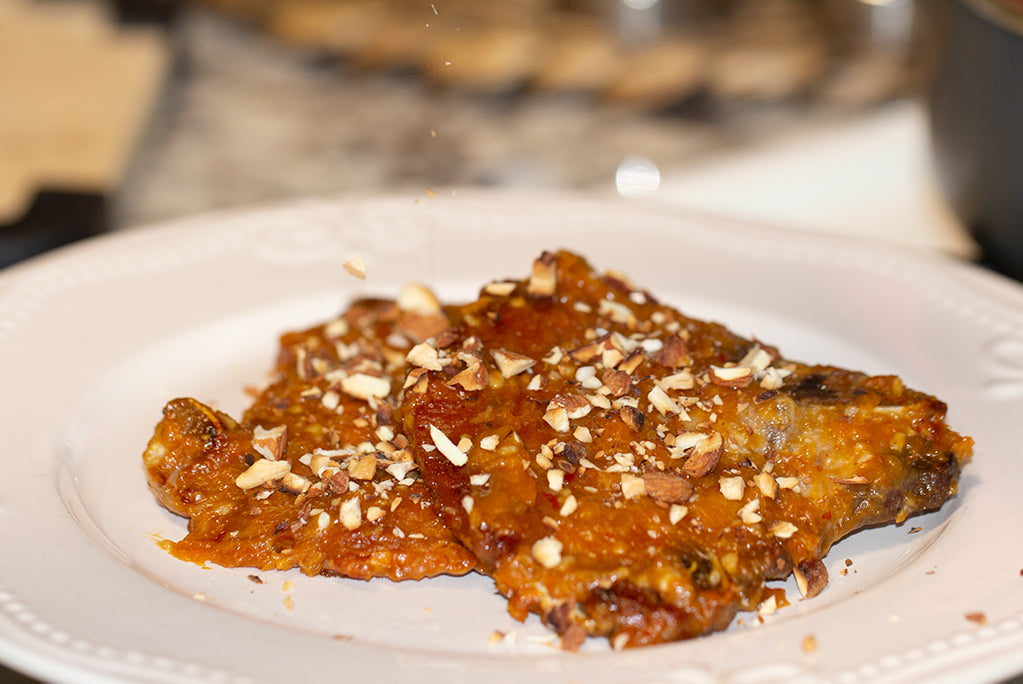 In the Kitchen: Apricot-glazed Pork Chops with Toasted Almonds