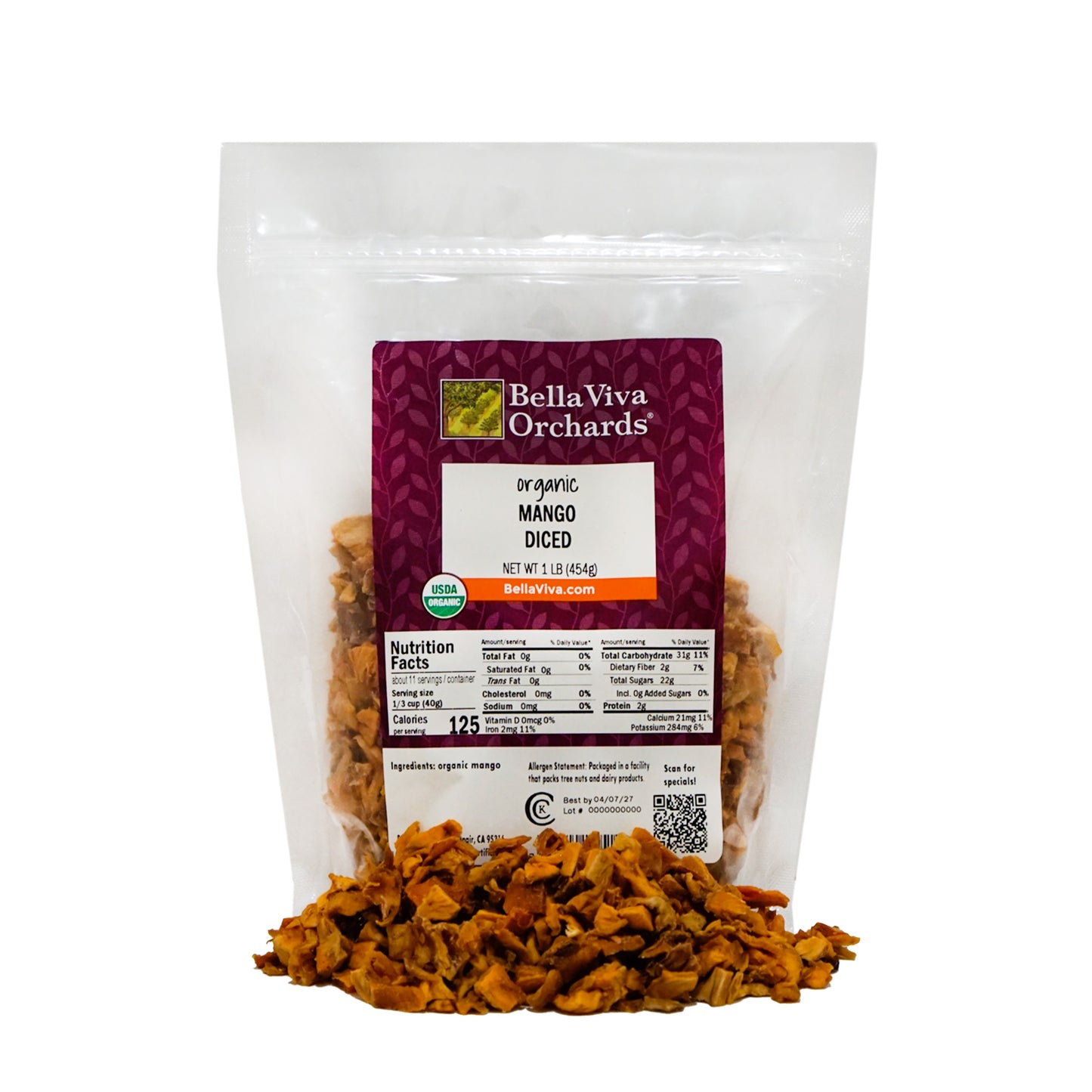 Organic Dried Diced Mango
