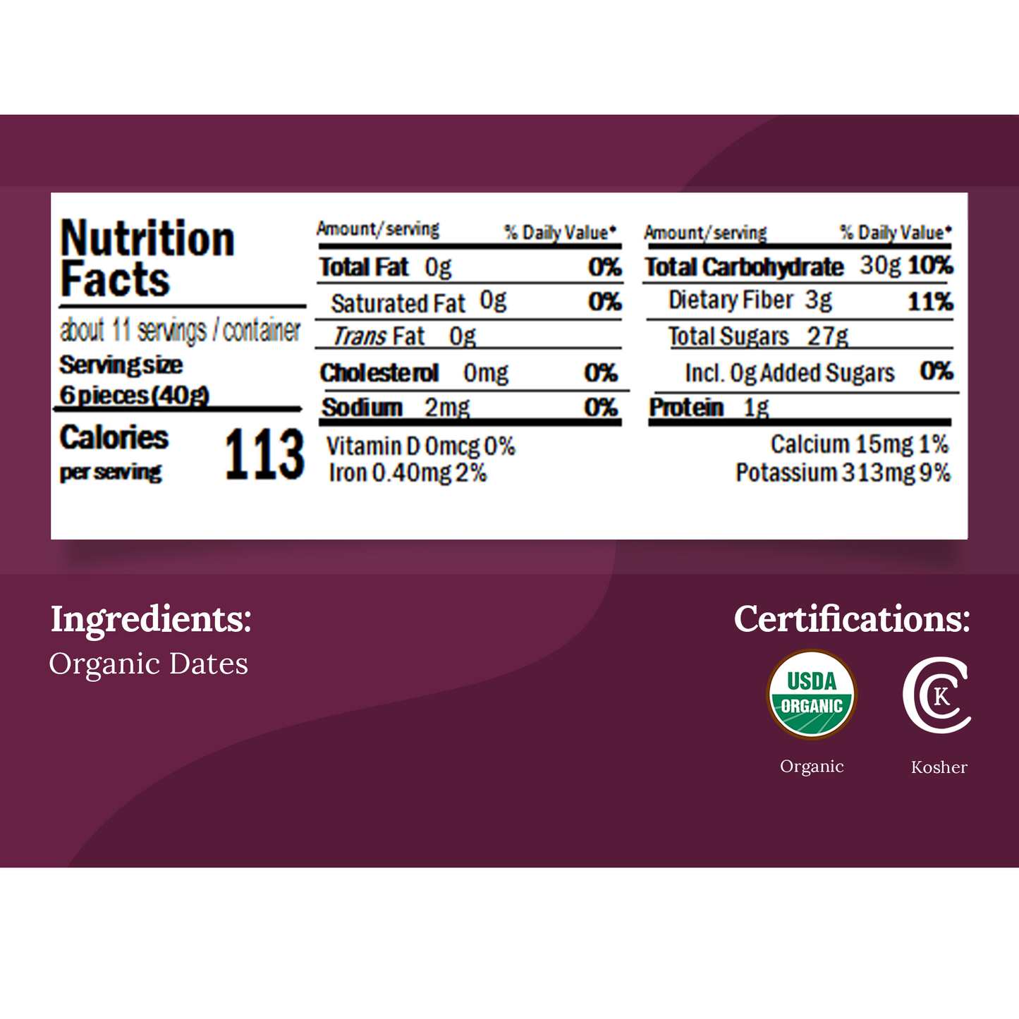 Organic Deglet Noor Pitted Dates
