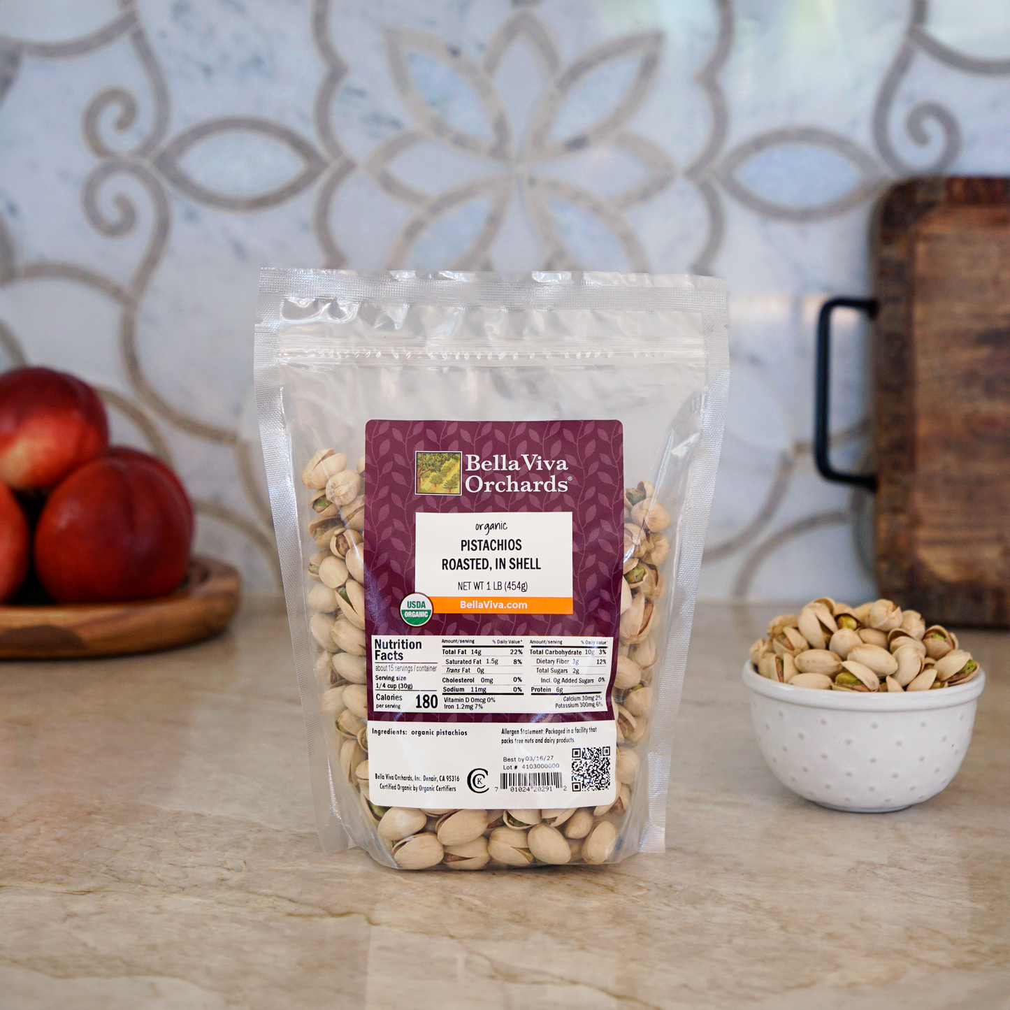 Organic Roasted Pistachios (Unsalted, In Shell)
