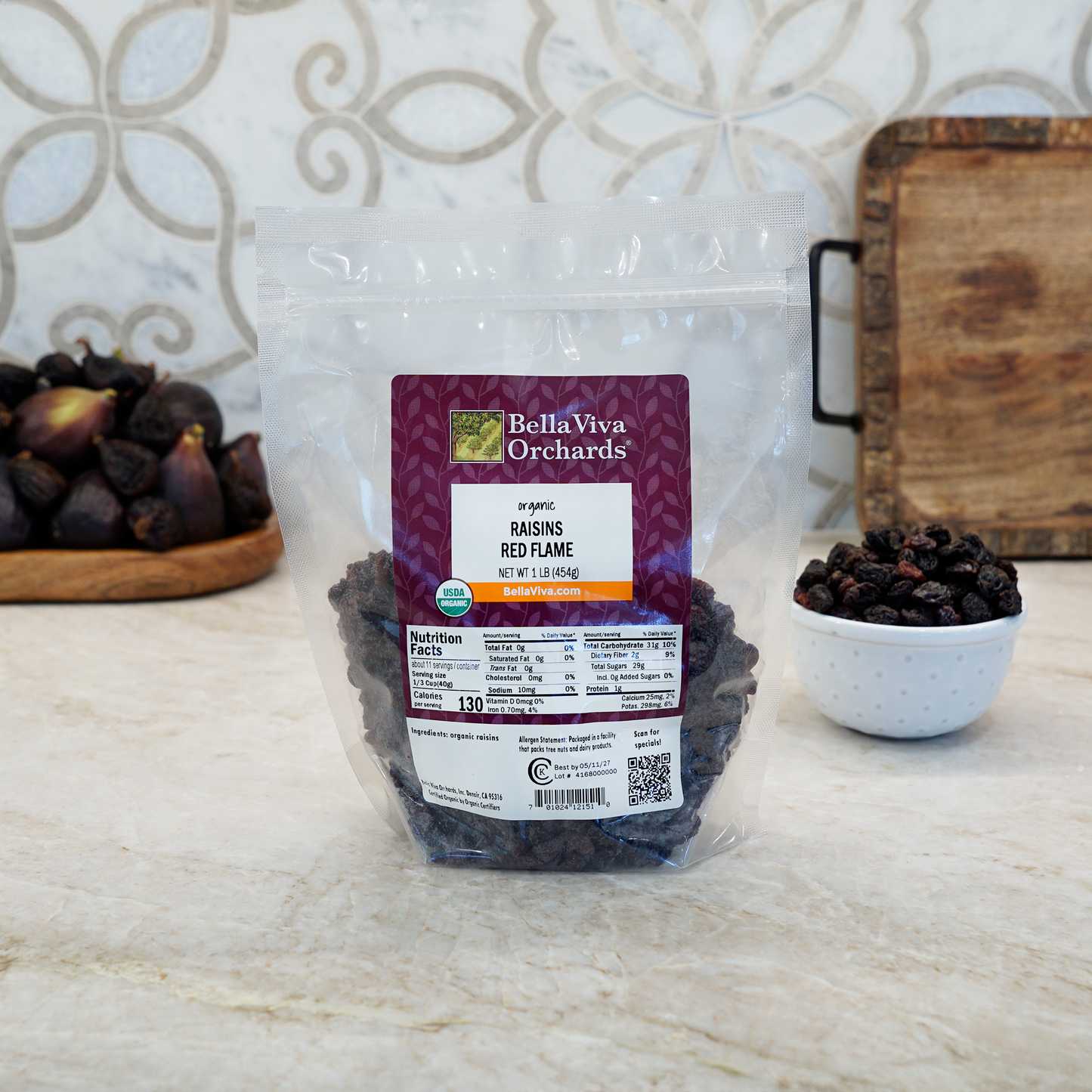 Organic Dried Red Flame Seedless Raisins