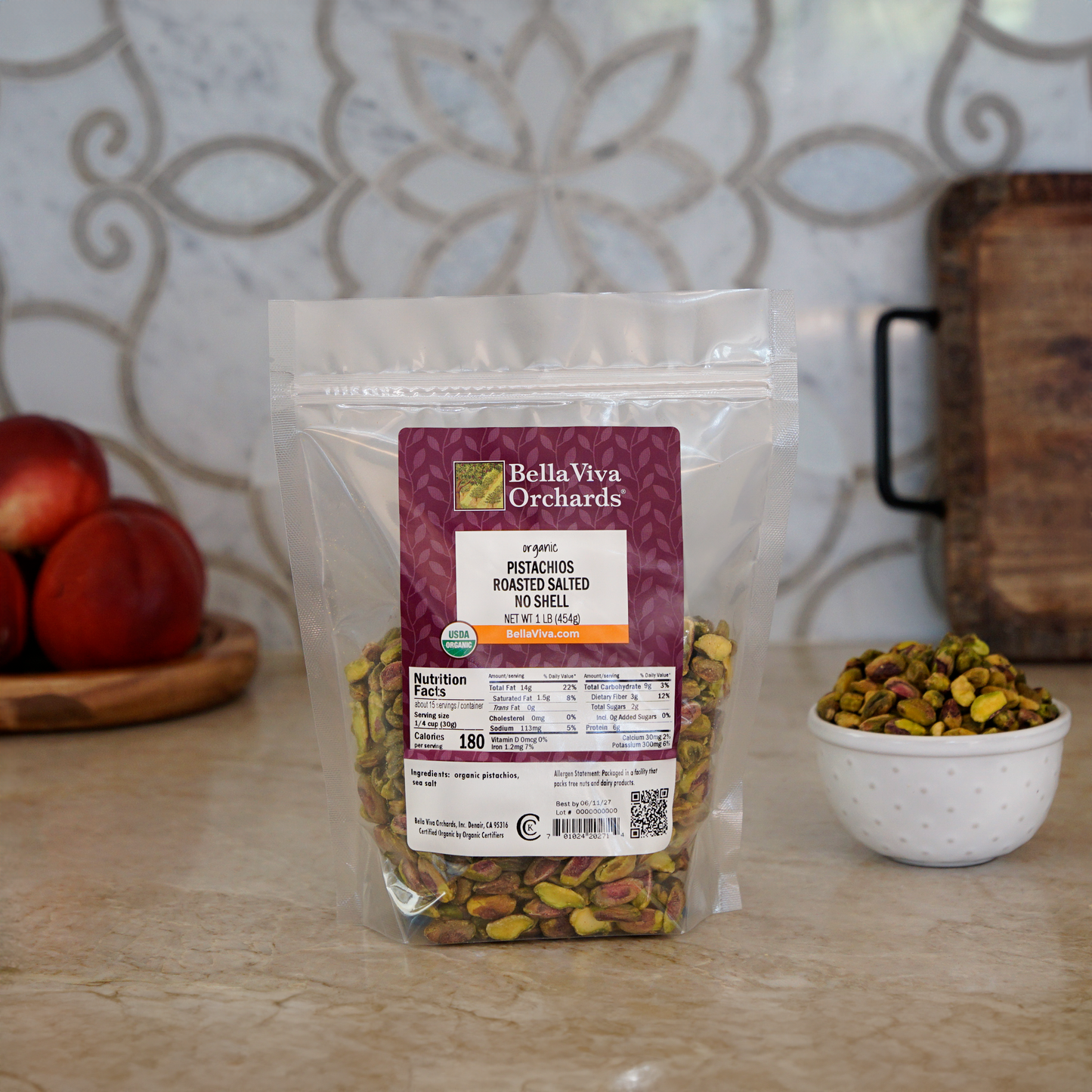 Organic Roasted Pistachios (Salted, No Shell)
