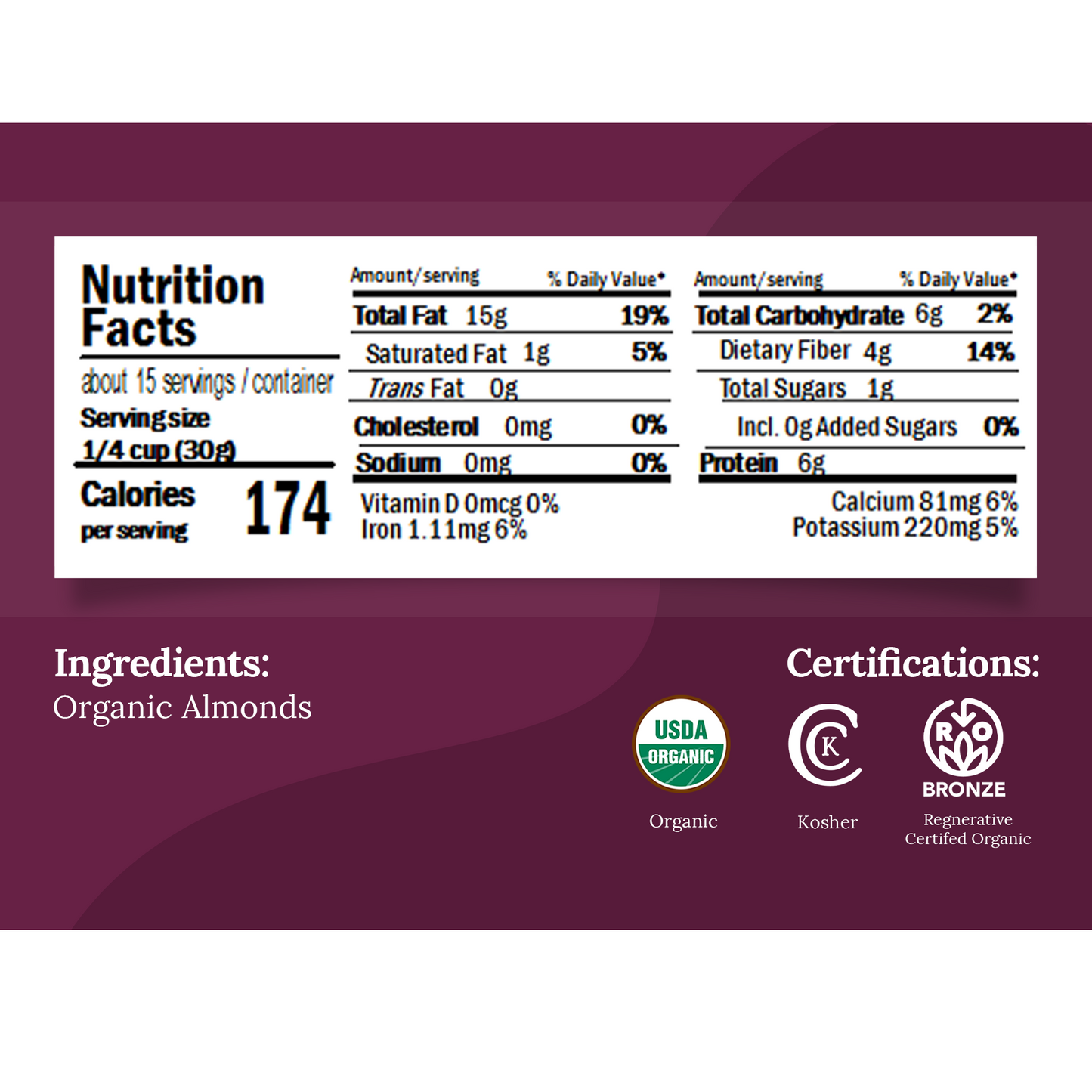 Regenerative Organic Certified Almonds