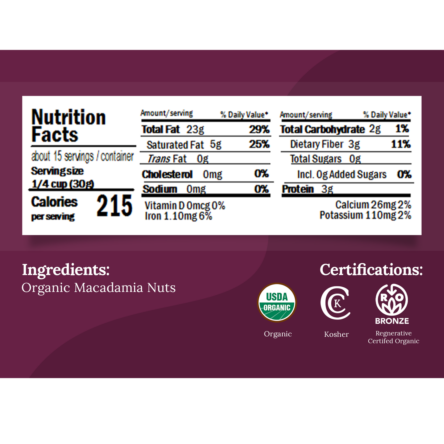 Regenerative Organic Certified Macadamia Nuts (Raw)
