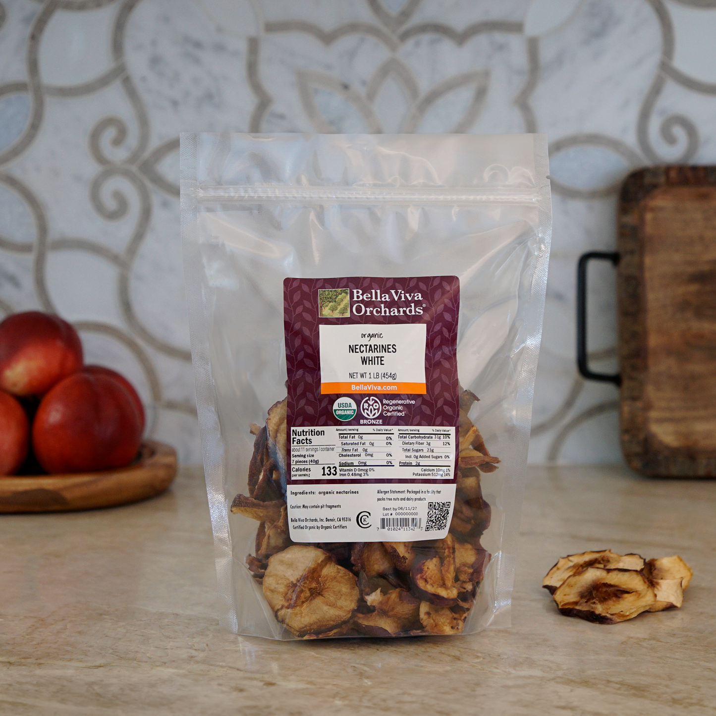 Regenerative Organic Dried White Nectarines